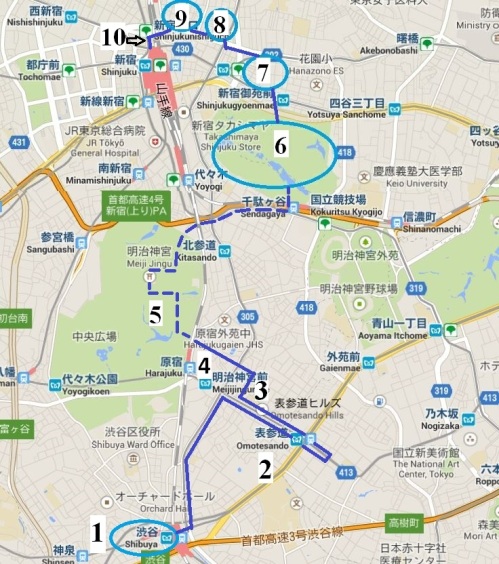 itinéraire Shibuya